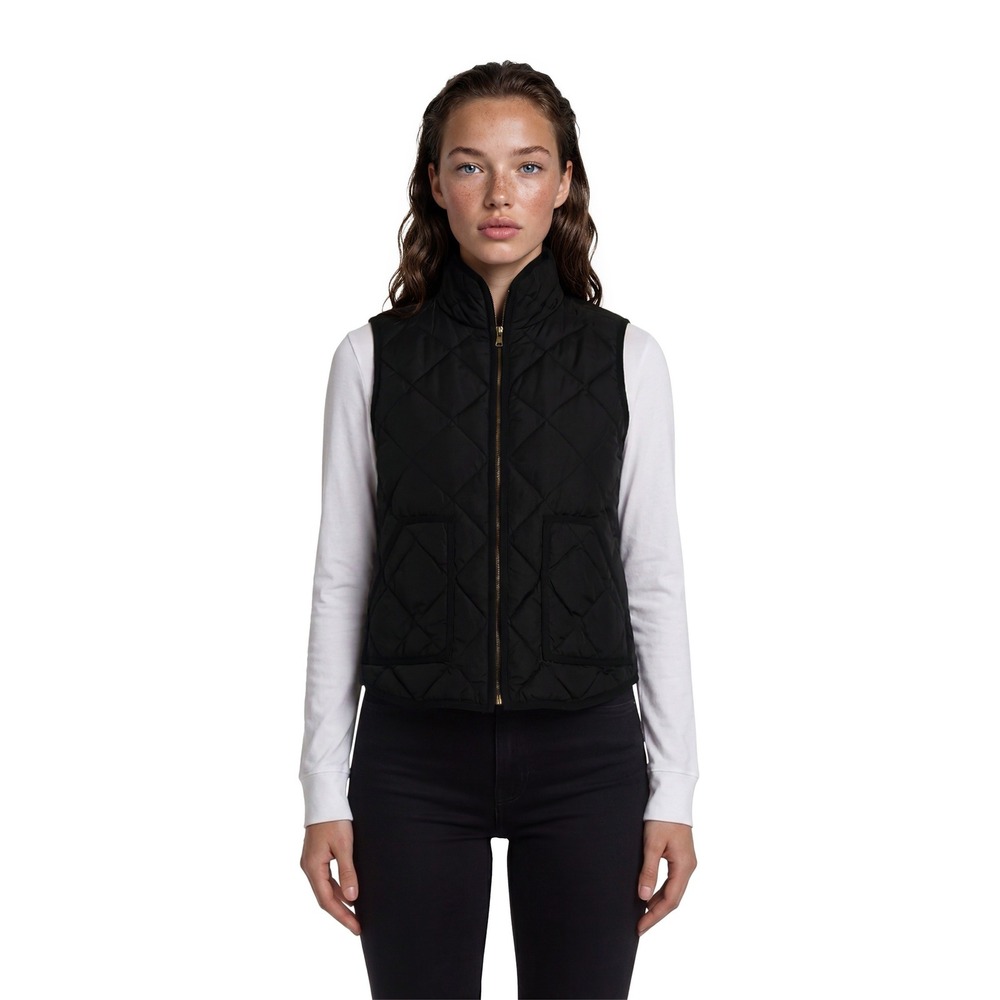 J.Crew Down Excursion Puffer Vest Women's Size Large Black Full Zip Pockets